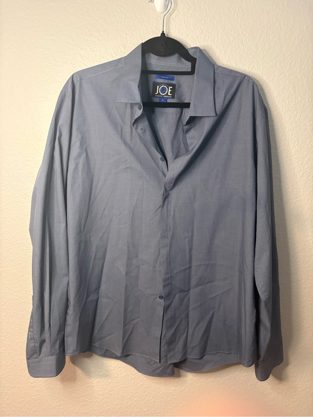 Joseph Abboud Men's Blue Dress Shirt with Spread Collar